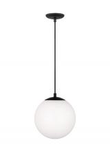 Studio Co. VC 6020EN3-112 - Leo - Hanging Globe 1-LT LED Medium Pendant in Midnight Black Finish with Smooth White Glass Shade