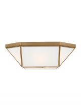 Studio Co. VC 7579452-848 - Morrison modern 2-light indoor dimmable ceiling flush mount in satin brass gold finish with smooth w