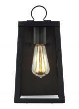 Studio Co. VC 8537101-12 - Marinus modern 1-light outdoor exterior small wall lantern sconce in black finish with clear glass p