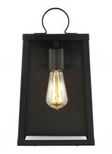 Studio Co. VC 8637101-12 - Marinus modern 1-light outdoor exterior medium wall lantern sconce in black finish with clear glass