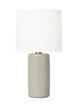 Studio Co. VC BT1101SHG1 - Barbara Barry Shanghai 1-Light Table Lamp in Shellish Grey Finish with White Linen Fabric Shade