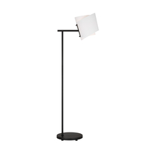 Studio Co. VC ET1501AI1 - Paerero modern 1-light LED medium task floor lamp in aged iron grey finish with white paper shade