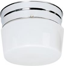 Nuvo SF77/342 - 1 Light - 6" Flush with White Glass - Polished Chrome Finish