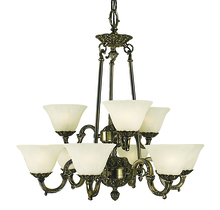  7889 MB/CM - 9-Light Mahogany Bronze Napoleonic Dining Chandelier