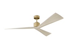 VC Monte Carlo Fans 3ADR60BBSWWO - Adler 60 Ceiling Fan in Burnished Brass with Washed White Oak Blades
