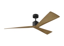 VC Monte Carlo Fans 3ADR60MBK - Adler 60 Ceiling Fan in Midnight Black with Natural Honey Blades