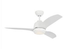 VC Monte Carlo Fans 3AVLCR44RZWD - Avila Coastal 44 LED Ceiling Fan in Matte White with Matte White Blades and Light Kit