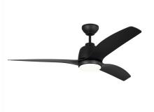VC Monte Carlo Fans 3AVLCR54MBKD - Avila 54" Dimmable Integrated LED Indoor/Outdoor Coastal Black Ceiling Fan with Light Kit