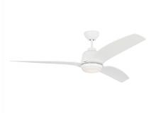 VC Monte Carlo Fans 3AVLCR60RZWD - Avila Coastal 60 LED Ceiling Fan in Matte White with Matte White Blades and Light Kit