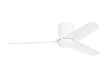 VC Monte Carlo Fans 3CGHR56RZWD - Colgin 56 Hugger LED Ceiling Fan in Matte White with Matte White Blades and Light Kit