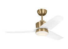 VC Monte Carlo Fans 3CGR44SBD - Colgin 44 LED Ceiling Fan in Satin Brass with Matte White Blades and Light Kit