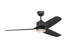 VC Monte Carlo Fans 3CGR56MBKD - Colgin 56 LED Ceiling Fan in Midnight Black with Midnight Black Blades and Light Kit