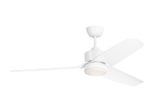 VC Monte Carlo Fans 3CGR56RZWD - Colgin 56 LED Ceiling Fan in Matte White with Matte White Blades and Light Kit
