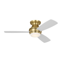 VC Monte Carlo Fans 3IKR44BBSD - Ikon 44 Hugger LED Ceiling Fan in Burnished Brass with Matte White Blades and Light Kit