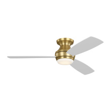 VC Monte Carlo Fans 3IKR52BBSD - Ikon 52 Hugger LED Ceiling Fan in Burnished Brass with Matte White Blades and Light Kit