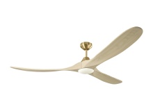 VC Monte Carlo Fans 3MAVSM70BBSWWOD - Maverick Smart 70 LED Ceiling Fan in Burnished Brass with Washed White Oak Blades and Light Kit