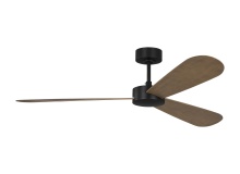 VC Monte Carlo Fans 3PDSM60MBK - Paddle Smart 60 Ceiling Fan in Midnight Black with Oak Blades