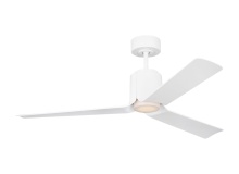 VC Monte Carlo Fans 3PESM52RZWD - Peel Smart 52 LED Ceiling Fan in Matte White with Matte White Blades and Light Kit