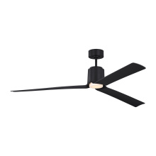VC Monte Carlo Fans 3PESM66MBKD - Peel Smart 66 LED Ceiling Fan in Midnight Black with Midnight Black Blades and Light Kit