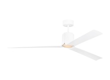 VC Monte Carlo Fans 3PESM66RZWD - Peel Smart 66 LED Ceiling Fan in Matte White with Matte White Blades and Light Kit