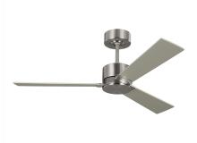 VC Monte Carlo Fans 3RZR44BS - Rozzen 44" Indoor/Outdoor Brushed Steel Ceiling Fan with Remote Control