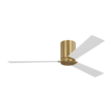 VC Monte Carlo Fans 3RZHR52BBS - Rozzen 52 Hugger Ceiling Fan in Burnished Brass with Matte White Blades