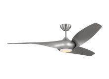 VC Monte Carlo Fans 3TNSM60BSD - Topan Smart 60 LED Ceiling Fan in Brushed Steel with Silver Blades and Light Kit