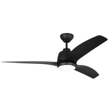 VC Monte Carlo Fans 3AVLCR54MBKD - Avila 54" Dimmable Integrated LED Indoor/Outdoor Coastal Black Ceiling Fan with Light Kit