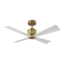 VC Monte Carlo Fans 4LNCR44HAB - Launceton 44 Ceiling Fan in Hand-Rubbed Antique Brass with Matte White Blades